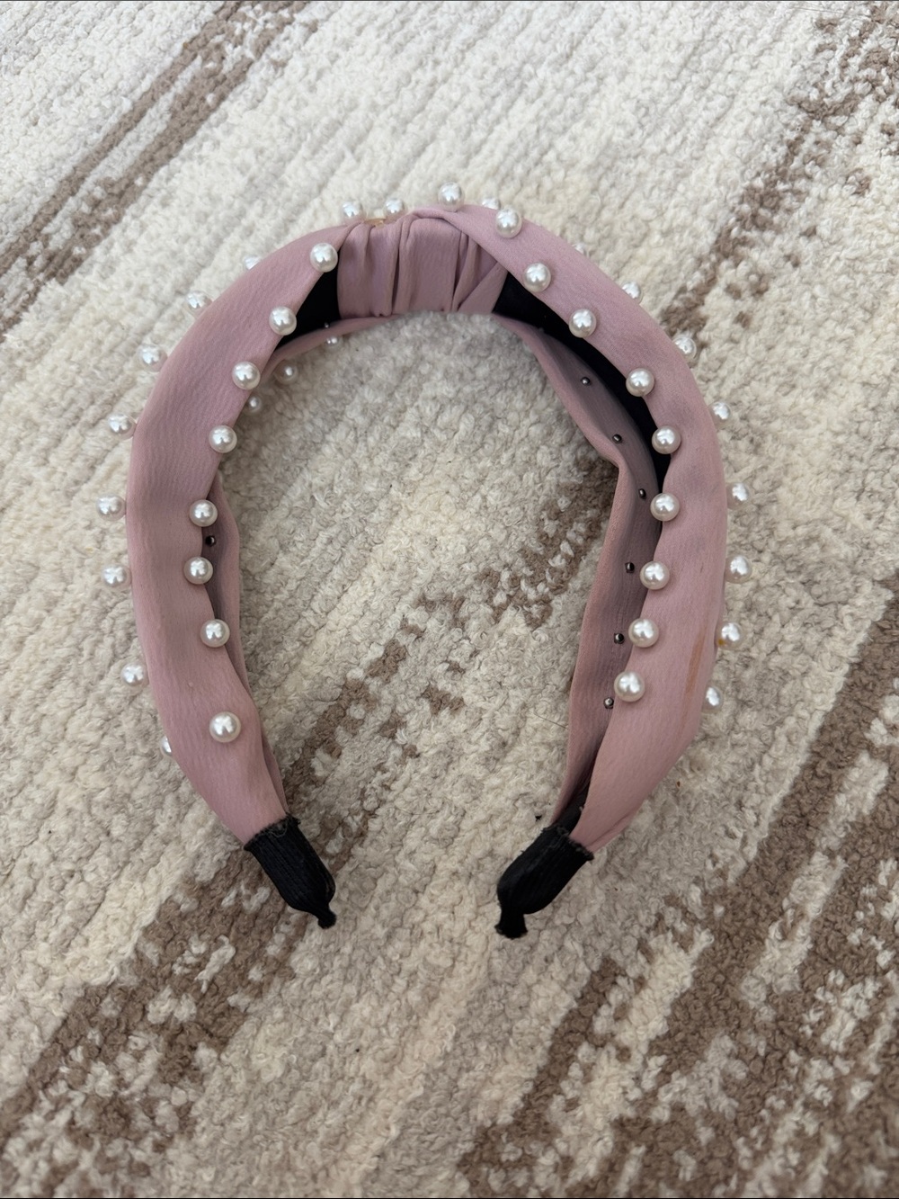 Mauve Pearl-Accent Knotted Headband - Women Accessories Hair Accessories